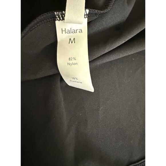 Halara Softlyzero Bodycon Midi Dress Size M Black High Neck Leg Slit Fitted New - Picture 14 of 15